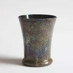 Vintage Iridised Blue Cobalt Glass Vase thumbnail 8