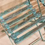 Set Oude Bistrostoelen Inklapbaar Vintage Zeegroen thumbnail 11