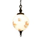 Vintage Grote Glazen Met Bloemen Art Nouveau Style Lamp, Jaren '60/'70 thumbnail 6