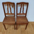 Vintage Houten Bistrostoelen Boeren Stoeltjes Café Stoelen Set Prijs thumbnail 2