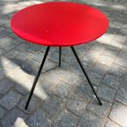 Vintage Tripod Tafeltje, Bijzettafel, Rood, 1980'S, Memphis Stijl thumbnail 11