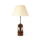Grote Massief Teak Olifanten Lamp Vintage Tafellamp Sixties thumbnail 13