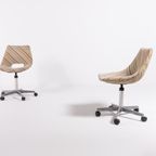 Pair Italian Desk Chairs / Bureaustoel / Kantoorstoel, From Augusto Bozzi For Saporiti, 1970’S thumbnail 3