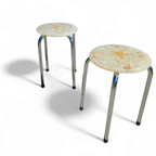 Stools With A Decorative Top Made With Sand , Seashells, And A Starfish Embedded In A Clear Acryl thumbnail 12