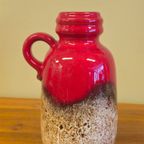 Vintage West Germany Vaas Vaasje Oorvaasje Rood Bruin thumbnail 2