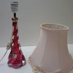 Val St Lambert Roze Glazen Tafellamp thumbnail 3