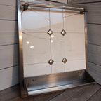 Vintage Lepelrek Met Keramische Tegels In Metalen Behuizing. thumbnail 2
