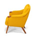 Geherstoffeerde Deens Design Gele Fauteuil By Johannes Andersen, 1960S thumbnail 7