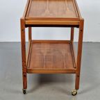 Vintage Erik Gustafsson Bar Cart Pine Wood Zweden 60 Barcart thumbnail 10