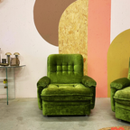 Super Gave Groen Fluwelen Vintage Elemenentenbank thumbnail 11