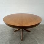 Vintage Eettafel Rond, Hout Verlengbaar 110 - 150 Cm Ø thumbnail 7