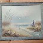 Vintage Origineel Schilderij.olieverf Op Panel Ingelijst Met Ophangsysteem . Philip Sandez... thumbnail 8