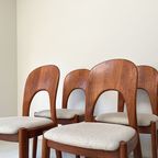 Set Van 4 Vintage Houten Koefoeds Hornslet Stoelen thumbnail 7