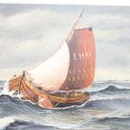 Zeegezicht - Olieverf Op Canvas - Jan Rieuwers (1898 -1960) thumbnail 6