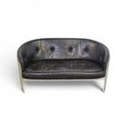 Bz49 Sofa By Hans Ell For 't Spectrum / 1970 / Dark Brown Leather thumbnail 8