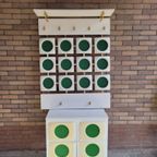 Pop Art Jaren 70 Garderobe Set Groen - Schoenenkast Met Kapstok thumbnail 2