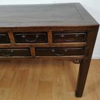 Grote Antieke Vintage Ladekast, Sidetable Muurtafel, Toonbank thumbnail 18