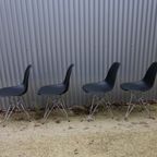 Vintage Zwarte Vitra Dsr Eames Stoelen, Set Van 4 thumbnail 5