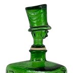 Empoli - Italy, 1960’S - Green Glass - Comical Car Decorative Bottle With Man In Hat As Top thumbnail 5