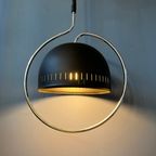 Dijkstra Space Age Hanglamp Met Chrome Frame En Zwart Metalen Kap thumbnail 3