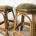 Vintage Tiki Bar Kruk / Tabouret 2 Stuks thumbnail 3