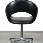 Zwarte Lederen Vintage Artifort Design Fauteuil Model Nina In Leer thumbnail 5