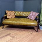 Antiek Leren Victoriaans Chesterfield Leesbankje thumbnail 16
