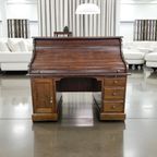 Vintage Amerikaanse Bureau Met Rolluik / Schrijftafel thumbnail 2