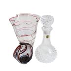 Vintage Diamant Punt Kristal Karaf Cristal d'Arques Frankrijk Jaren '70 | Kerst thumbnail 4