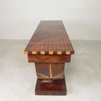 Art Deco Stijl Consoletafel Met Verschillende Soorten Ingelegd Hout thumbnail 13