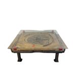 Unieke Industriële Tafel Uit Houten Mal Met Negatief Treinwiel thumbnail 2