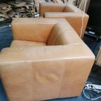 Vintage Grote Leren Fauteuils thumbnail 3