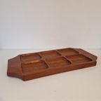 Vintage Teakhouten Snack Bar Dienblad Tapas Schaal thumbnail 5