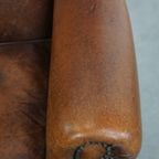 Grote, Comfortabele En Correct Afgewerkte Schapenleren Oorfauteuil In Een Goede Staat thumbnail 8