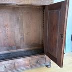 Antieke Vintage Eikenhouten Biedermeierkast thumbnail 6