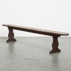 Geweldige Antieke Franse Halbank/ Bank Voor Aan De Eettafel thumbnail 5