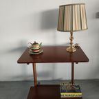 Vintage Houten Plantentafel Trolley Op Wieltjes (Twee Laags) thumbnail 7
