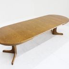 Vintage Deense Grote Ovalen Uitschuifbare Eettafel Xxl thumbnail 8