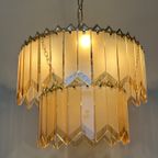 Vintage Glazen Platen Panelen Hanglamp 60’S Originele Gaaf ! thumbnail 7