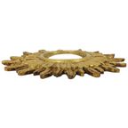 Gouden Sunburst Spiegel Zonnespiegel Hout Convex Heksenspiegel Sixties thumbnail 6