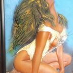 Vintage Xl Leren Reliëf Schilderij Van Een Sexy Dame thumbnail 15