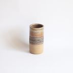 Cylindrical Ceramic Vase With Earthy Color Tones By Tue Poulsen, Denmark 1970S. thumbnail 8