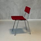 Jaren 70 Eettafelstoel Vintage Design Eetkamerstoel Rood thumbnail 5