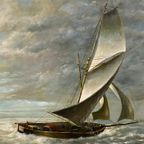 Schilderij - Groot Formaat Emilien Victor Barthélemy (1885-1964) "zeegezicht". thumbnail 4