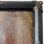 Antiek Xl Schilderij Zonnebloemen Olieverf M. Bertels 1920’s thumbnail 7