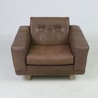 Søren Nissen And Ebbe Gehl Vintage Armchair In Brown Leather thumbnail 4