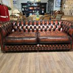 Engelse Springvale Chesterfield 3 Zits Bank + Fauteuil Rossendale Rood Bruin thumbnail 3