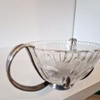 Antieke Kristal Met Zilver Suikerpot Schaal thumbnail 4