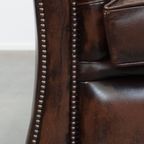 Luxe En Charmante 3-zits Rundleren Chesterfield Bank In Engelse Stijl thumbnail 13