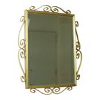 Hollywood Regency Spiegel Goudkleurig Metaal Facet Mid-Century 74Cm thumbnail 8